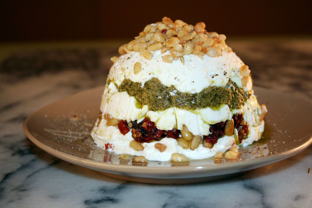 Goat Cheese, Pesto and Sundried Tomato Spread Mod Circus